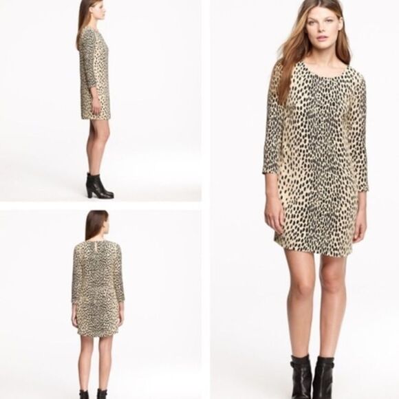 J Crew Cheetah Shift Dress with Pockets
